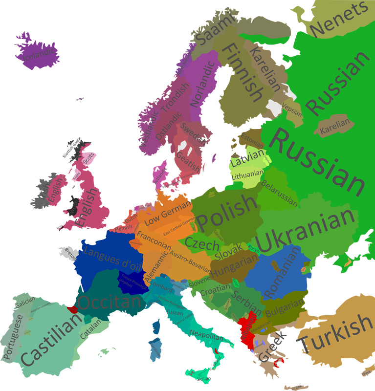 Language map of Europe